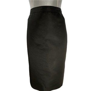 Armani Collezioni 8 Skirt Solid Black Back Zipper‎ Silk Pencil Business Casual